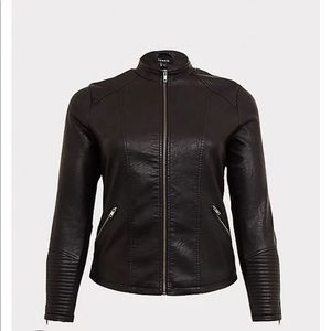 Torrid Black Faux Leather Moto Jacket 2X